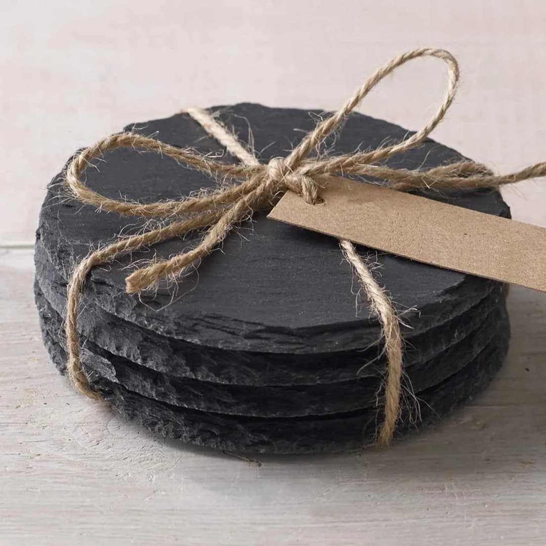 Coaster set with jute twine